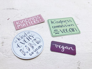 "Vegan Kindness" Four Sticker Package